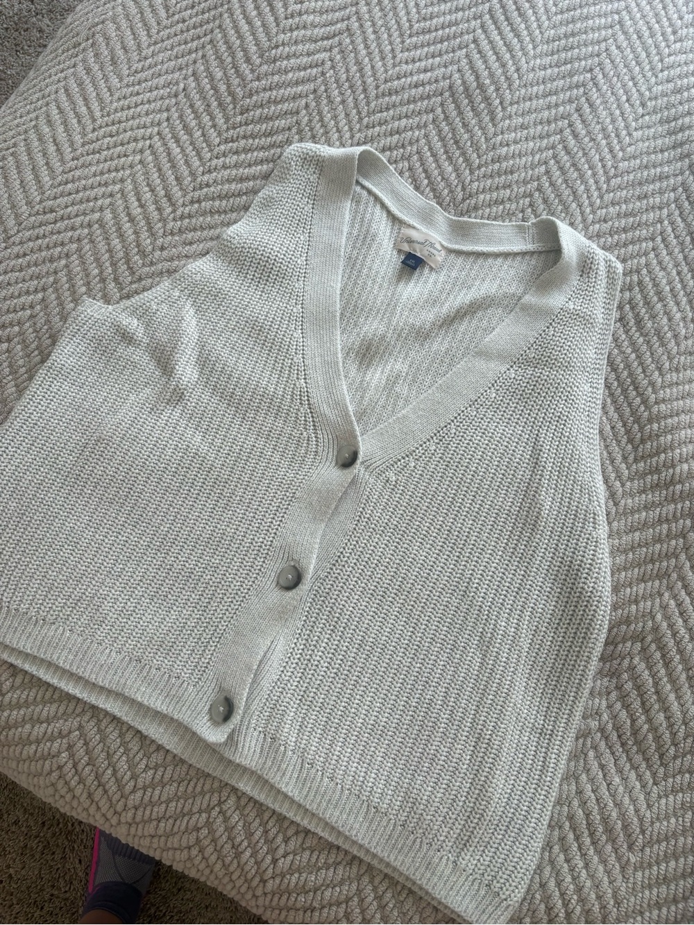 Universal Thread Light Gray Knit Button-Front Sweater Vest